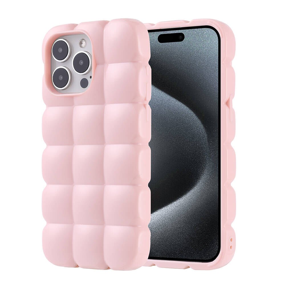 iPhone 15 Pro Max Kılıf Parlak Esnek Silikon Dom Dom Kapak