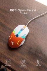 Oyuncu Mouse Rgb Aydınlatma Kablolu Gaming Mouse TM24