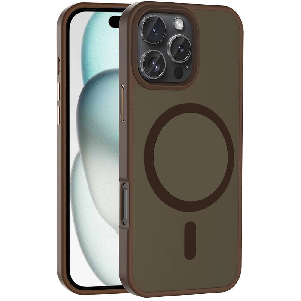 iPhone 16 Pro Max Kılıf Kablosuz Şarj Özellikli Mat Arka Yüzey Sio Kapak Rose Gold