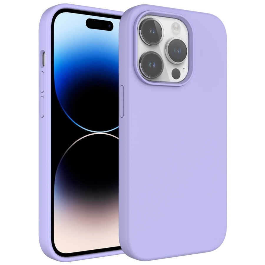 iPhone 14 Pro Kılıf Sıvı Teknolojili Silinebilir Sert Kivi Kapak Lila