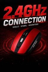 Mouse Yan Tuşlu Optik Kablosuz Fare TM08 Kırmızı