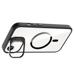 iPhone 16E Kılıf Standlı ve Kamera Lens Hediyeli Kablosuz Şarj Özellikli Etro Kapak