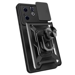 İnfinix Hot 40i Kılıf Magnetik Standlı Kamera Korumalı Sürgülü Vega Kapak