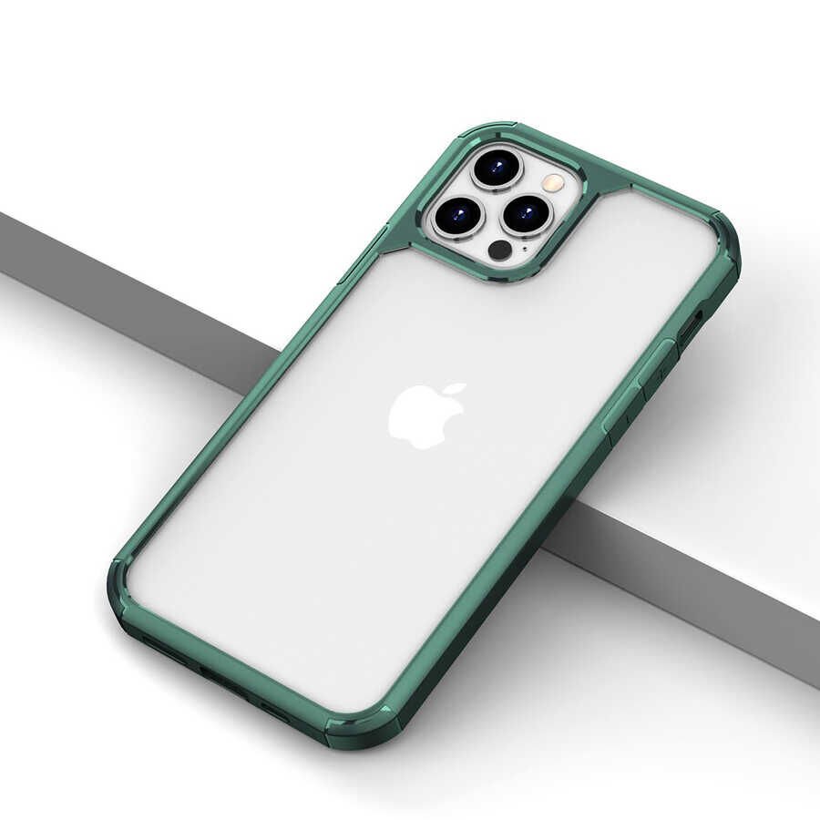 iPhone 12 Pro Max Kılıf Roll Kapak Koyu Yeşil