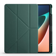 Xiaomi Mi Pad 5 Kılıf Tri Folding Kalem Bölmeli Standlı Kılıf Rose Gold
