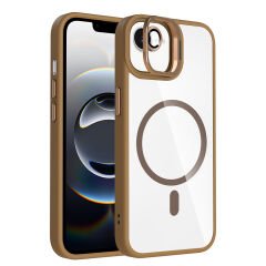 iPhone 16E Kılıf Standlı ve Kamera Lens Hediyeli Kablosuz Şarj Özellikli Etro Kapak Desert Titanyum
