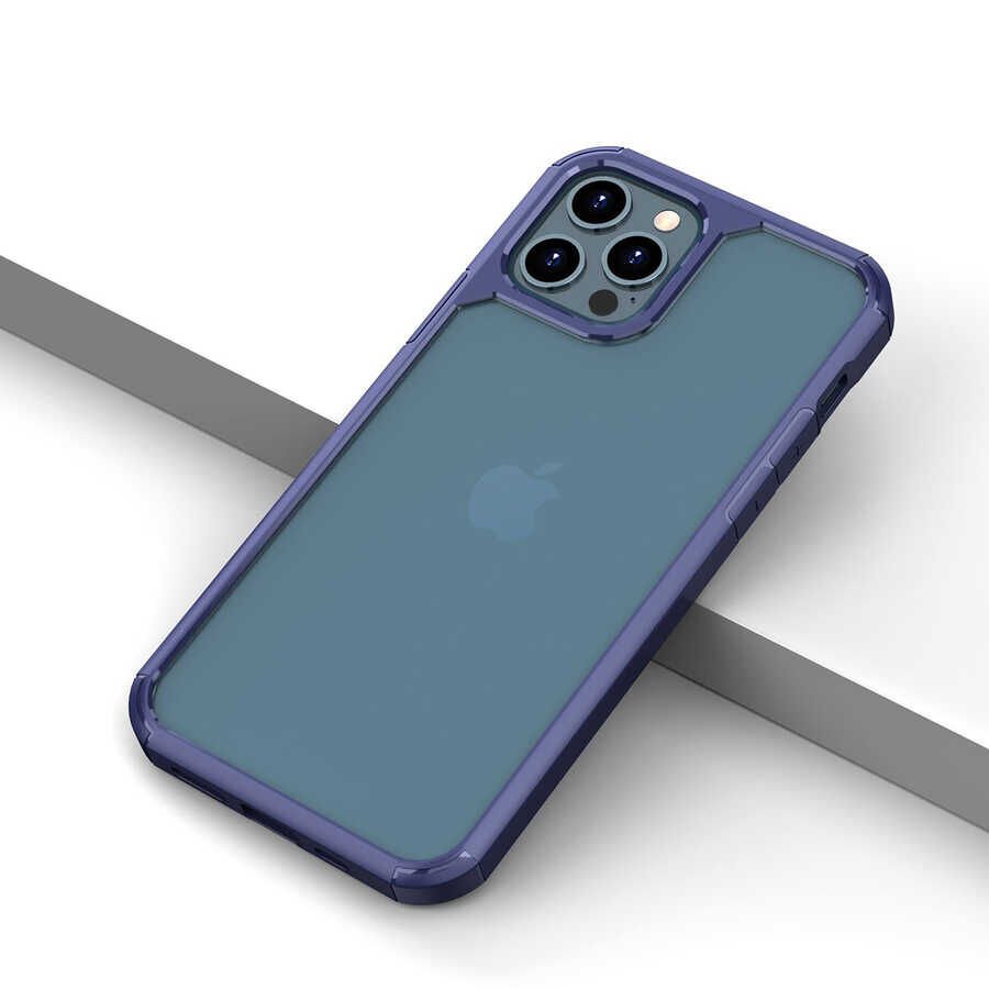 iPhone 12 Pro Max Kılıf Roll Kapak Mavi