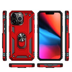 iPhone 13 Pro Kılıf Vega Tank Sert Yüzüklü Standlı Zırh Koruma Kapak