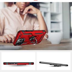 iPhone 13 Pro Kılıf Vega Tank Sert Yüzüklü Standlı Zırh Koruma Kapak