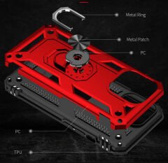 iPhone 13 Pro Kılıf Vega Tank Sert Yüzüklü Standlı Zırh Koruma Kapak