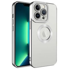 iPhone 14 Pro Kılıf Kamera Korumalı Logo Gösteren Omega Kapak Gold