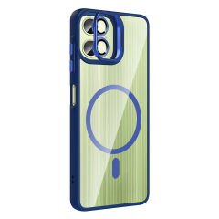 Samsung Galaxy A06 Kılıf Standlı ve Kamera Lens Hediyeli Kablosuz Şarj Özellikli Etro Kapak Pembe