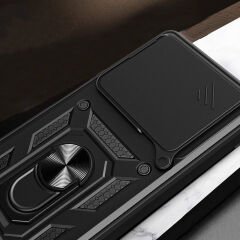 Tecno Camon 30 Pro 5G Kılıf Magnetik Standlı Kamera Korumalı Sürgülü Vega Kapak