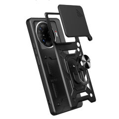 Tecno Camon 30 Pro 5G Kılıf Magnetik Standlı Kamera Korumalı Sürgülü Vega Kapak