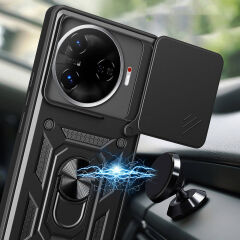 Tecno Camon 30 Pro 5G Kılıf Magnetik Standlı Kamera Korumalı Sürgülü Vega Kapak