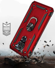 Xiaomi Redmi Note 9 Kılıf Vega Tank Sert Yüzüklü Standlı Zırh Koruma Kapak