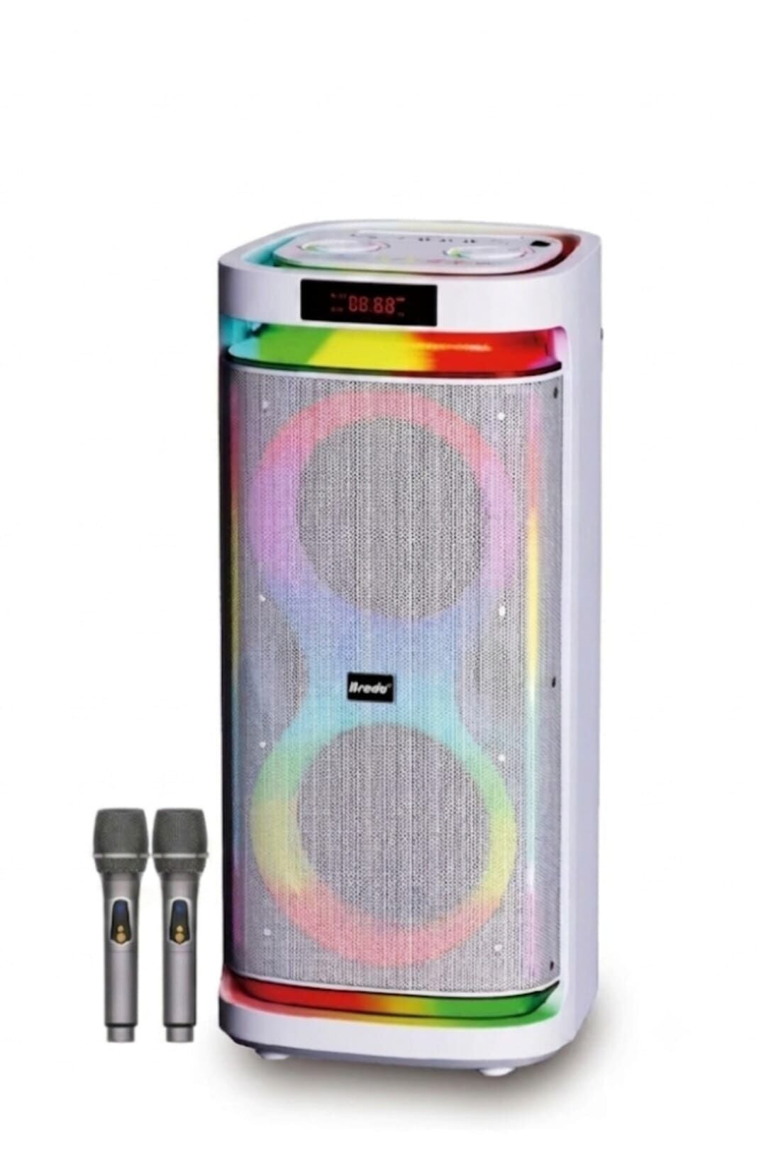 BTS-2407 75W Çift Mikrofonlu RGB İşikli Taşinabilir TWS Kablosuz Parti Hopörlör