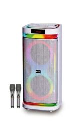 BTS-2407 75W Çift Mikrofonlu RGB İşikli Taşinabilir TWS Kablosuz Parti Hopörlör