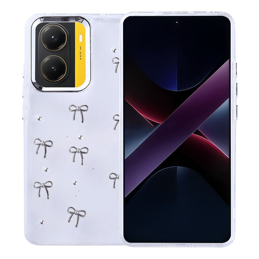 Xiaomi Poco X7 Pro Kılıf Airbag Tasarımlı Simli Şeffaf Kutup Kapak Fiyonk