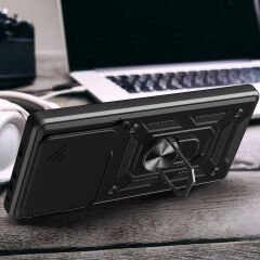 Xiaomi Redmi 13 4G Kılıf Magnetik Standlı Kamera Korumalı Sürgülü Vega Kapak