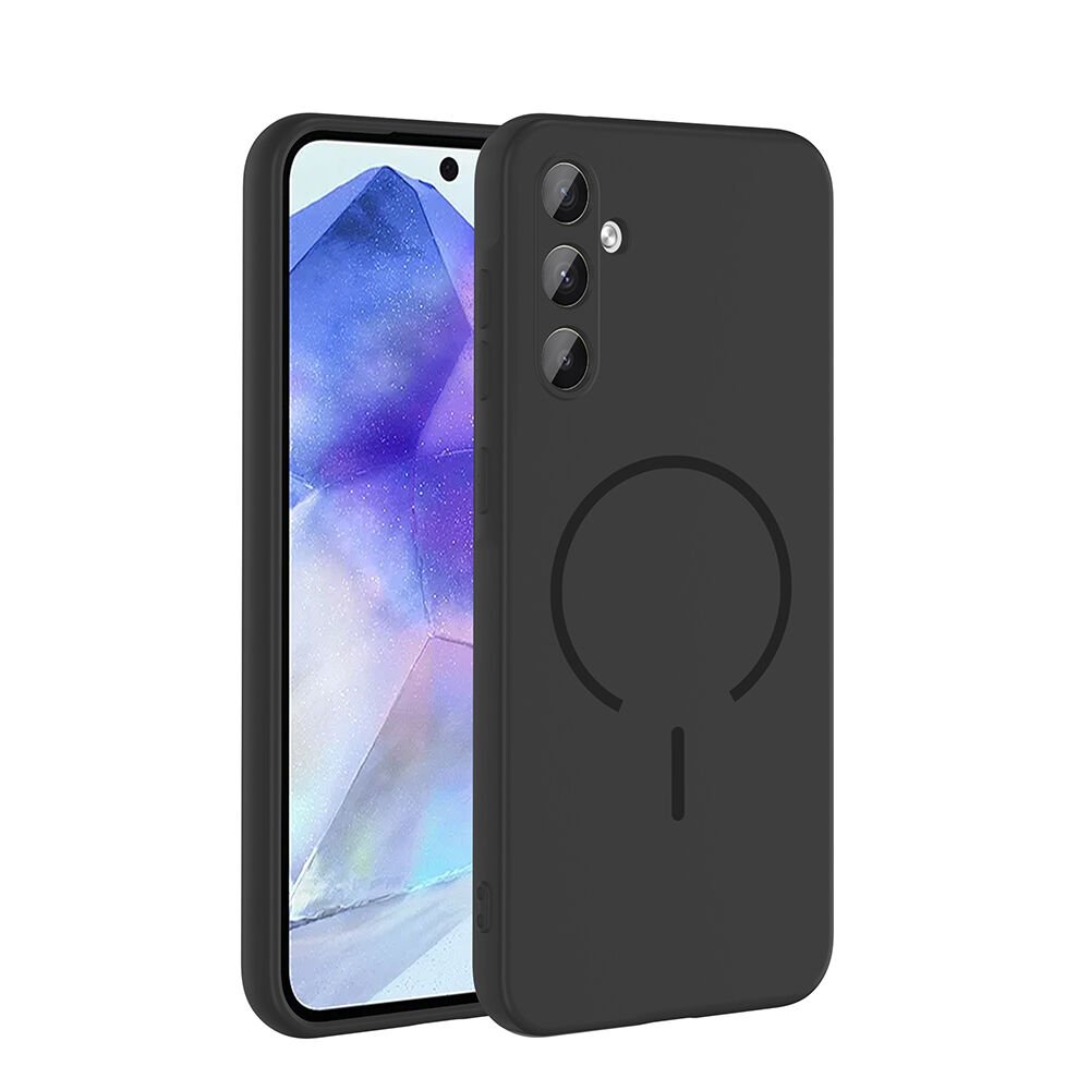 Samsung Galaxy A55 Kılıf Meta Lansman Magsafe Kamera Korumalı içi Kadife Yumuşak Renkli Süet Silikon