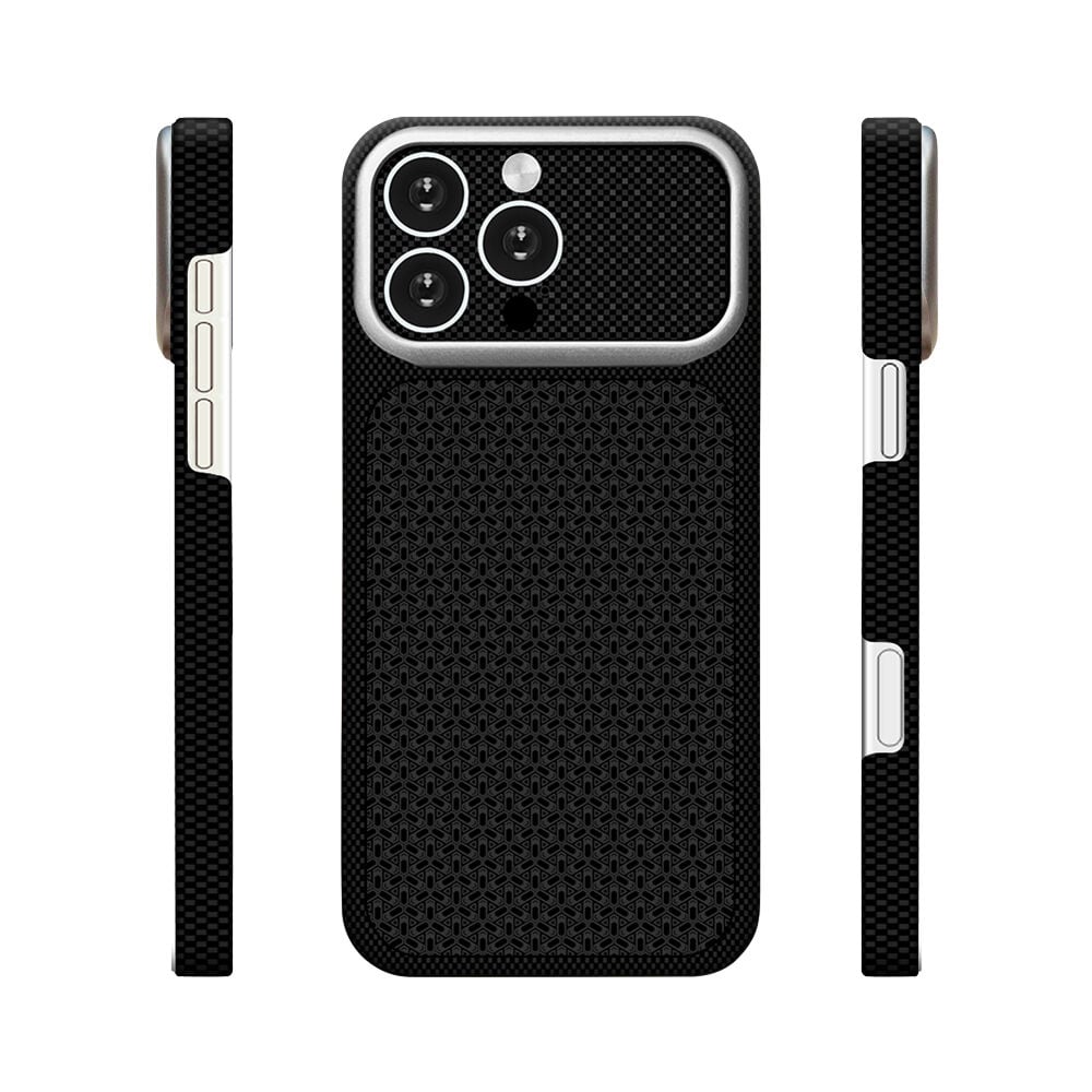 iPhone 16 Pro Uyumlu Magsafe Destekli İphone 18 Pro Max Görünümlü Premium Karbon Fiber Görünümlü Dokulu Lüks Kapak Nexel