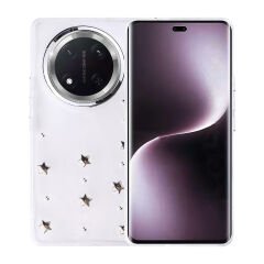 Honor Magic 7 Lite Kılıf Airbag Tasarımlı Simli Şeffaf Kutup Kapak Yıldız