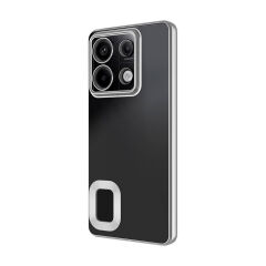 Xiaomi Redmi Note 13 Pro 4G Kılıf Tek Kamera Çerçeveli Logo Gösteren Omega Kapak Derin Mor