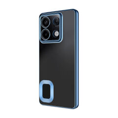 Xiaomi Redmi Note 13 Pro 4G Kılıf Tek Kamera Çerçeveli Logo Gösteren Omega Kapak Derin Mor