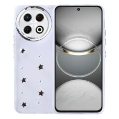 Tecno Spark 30 Pro Kılıf Airbag Tasarımlı Simli Şeffaf Kutup Kapak Lale