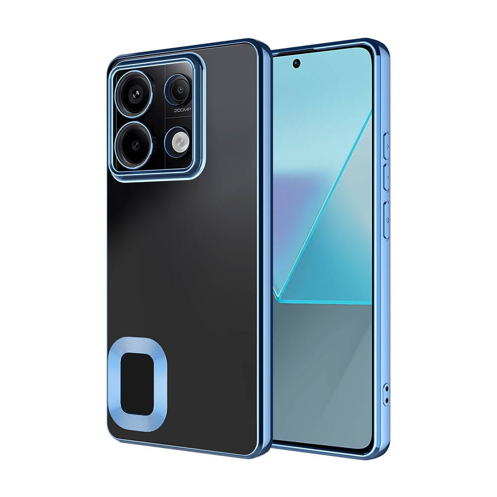 Xiaomi Redmi Note 13 Pro 4G Kılıf Tek Kamera Çerçeveli Logo Gösteren Omega Kapak Sierra Mavi