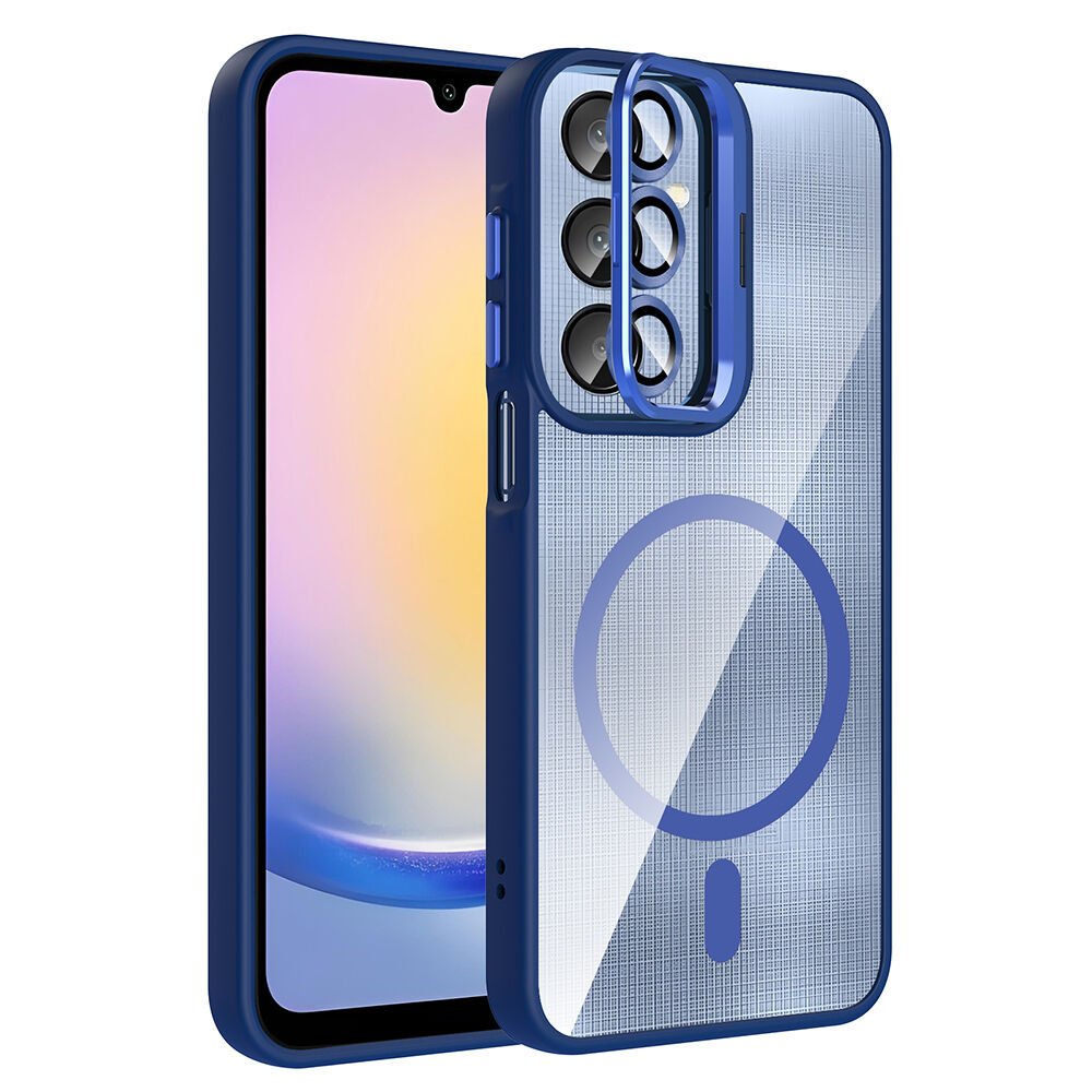 Samsung Galaxy A25 Kılıf Standlı ve Kamera Lens Hediyeli Kablosuz Şarj Özellikli Etro Kapak