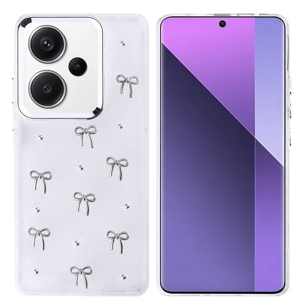 Xiaomi Redmi Note 13 Pro Plus 5G Kılıf Airbag Tasarımlı Simli Şeffaf Kutup Kapak Fiyonk