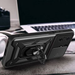 Tecno Spark 10 Pro Kılıf Magnetik Standlı Kamera Korumalı Sürgülü Vega Kapak