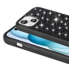 iPhone 15 Kılıf Parlak Taşlı Tasarım Linea Kapak Kılıf