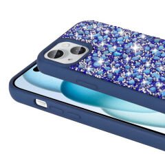 iPhone 15 Kılıf Parlak Taşlı Tasarım Linea Kapak Kılıf