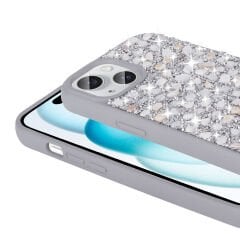 iPhone 15 Kılıf Parlak Taşlı Tasarım Linea Kapak Kılıf