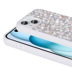 iPhone 15 Kılıf Parlak Taşlı Tasarım Linea Kapak Kılıf
