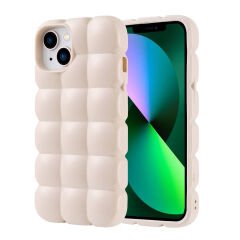 iPhone 13 Kılıf Parlak Esnek Silikon Dom Dom Kapak