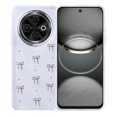 Tecno Spark 30C Kılıf Airbag Tasarımlı Simli Şeffaf Kutup Kapak Kiraz