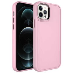 iPhone 14 Pro Kılıf Metal Çerçeve ve Buton Tasarımlı Sert Botox Kapak