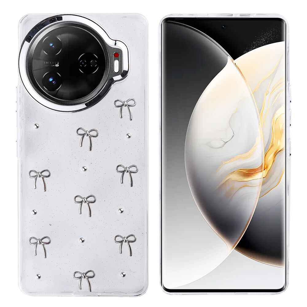 Tecno Camon 30 Pro 5G Kılıf Airbag Tasarımlı Simli Şeffaf Kutup Kapak Fiyonk