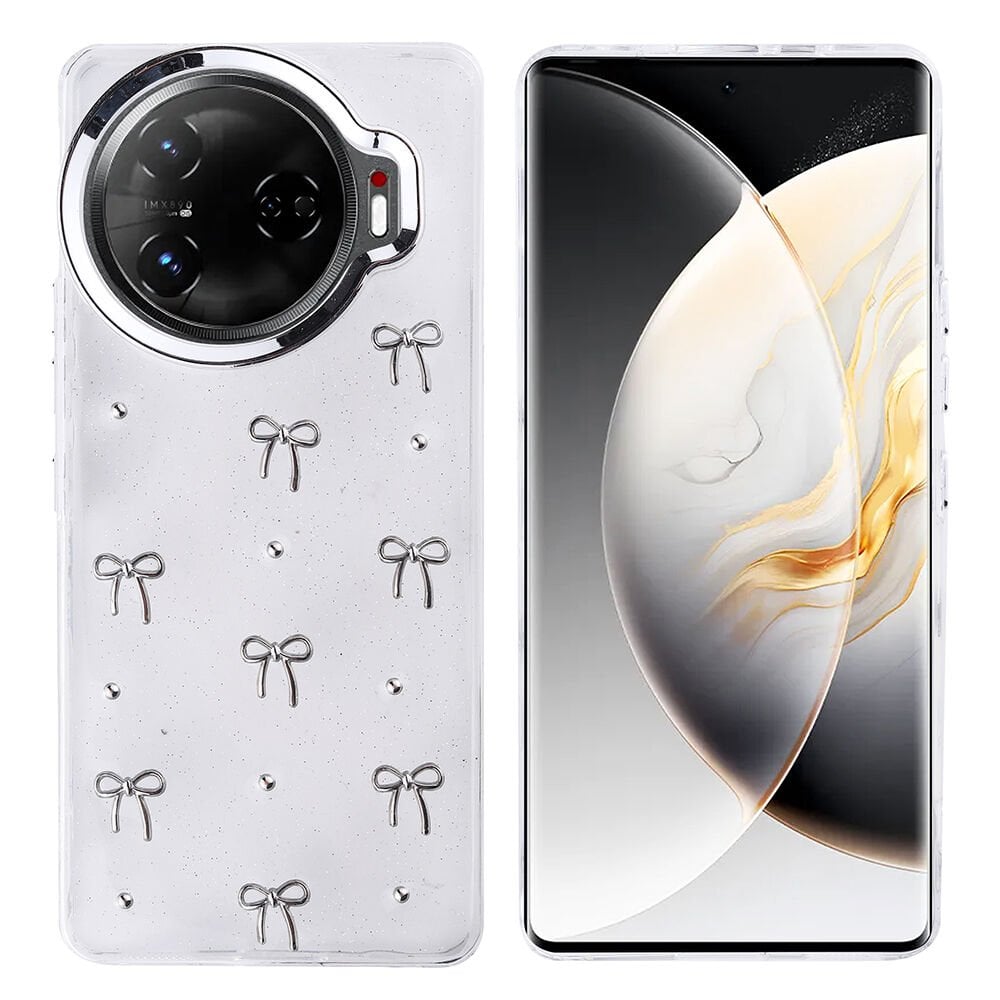 Tecno Camon 30 Pro 5G Kılıf Airbag Tasarımlı Simli Şeffaf Kutup Kapak Fiyonk