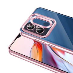 Xiaomi Redmi 12C Kılıf Kamera Korumalı Logo Gösteren Omega Kapak Rose Gold