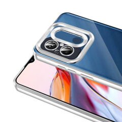 Xiaomi Redmi 12C Kılıf Kamera Korumalı Logo Gösteren Omega Kapak Rose Gold