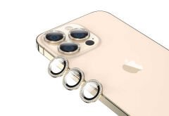 iPhone 13 Pro CL-06 Kamera Lens Koruyucu Gold