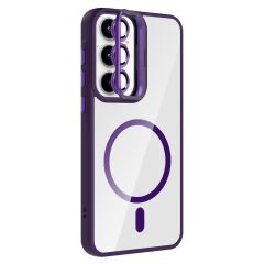 Samsung Galaxy A35 Kılıf Standlı ve Kamera Lens Hediyeli Kablosuz Şarj Özellikli Etro Kapak