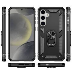 Samsung Galaxy S24 Kılıf Vega Tank Sert Yüzüklü Standlı Zırh Koruma Kapak