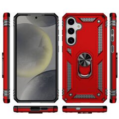 Samsung Galaxy S24 Kılıf Vega Tank Sert Yüzüklü Standlı Zırh Koruma Kapak