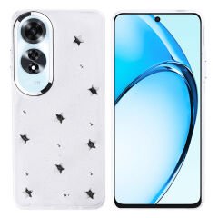 Oppo A60 Kılıf Airbag Tasarımlı Simli Şeffaf Kutup Kapak